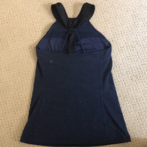 Lulu high neck racer back tank top built in bra - Picture 2 of 3